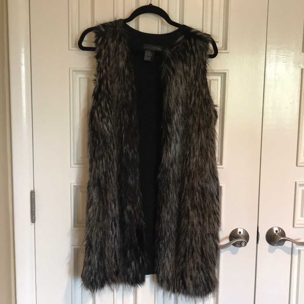 Faux fur sweater vest